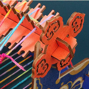 Máquina de tejer antigua tradicional al por mayor, juego hecho a mano, juguetes del patrimonio cultural inmaterial DIY, arte educativo artesanal para niños - Product Image 3