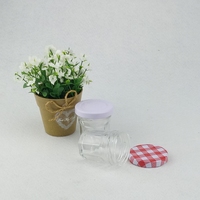 Mini pot à bonbons hexagonal en verre, capacité 40ml 25ml, avec couvercle en fer blanc, pour le stockage domestique, les boissons et le miel