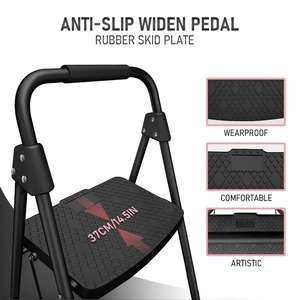 Deliladder <span class=keywords><strong>DLS</strong></span> Black, échelle industrielle portable à 2 marches, pratique, légère, avec poignée, pliable, marchepied large, antidérapant - Product Image 4