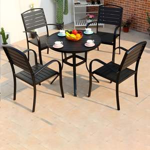 Ensemble de salle à manger d'<span class=keywords><strong>extérieur</strong></span> multifonctionnel Simple et moderne Terrasse 4-6 <span class=keywords><strong>personnes</strong></span> Meubles de jardin <span class=keywords><strong>Table</strong></span> et chaises pour grossistes Fer à repasser - Product Image 3