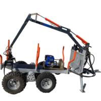 Trailer Pengangkut Kayu 1 Ton dengan Crane Hidrolik, Motor & Pompa |   Pembelah Kayu Bertenaga Bensin untuk ATV/UTV Pengangkatan dan Pengangkutan Kayu