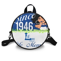 Sac Rond en Tissu Réutilisable de Haute Qualité pour Femme, Sac de Week-end de la Sororité ZPB Life Member