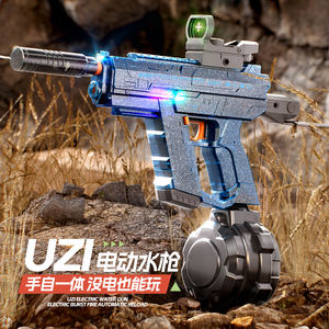 2 mode 3 fungsi pistol air tekanan tinggi listrik manual/otomatis terintegrasi UZI desain pistol air uniseks grosir - Product Image 3