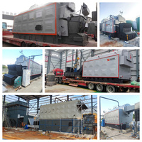 Ketel Uap Biomassa Berbahan Bakar Batubara 4-6 Ton/jam, Tekanan Rendah, Horizontal, Buatan Pabrik Cina, Kontrol PLC, Desain Tiga-Tingkat