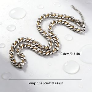 Yunnique – collier chaîne cubaine en acier inoxydable plaqué or pour hommes, style Hip Hop, largeur 20mm, bijoux de loisirs, cadeau - Product Image 2