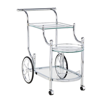 Luxe or argent métal verre thé vin nourriture restauration boissons servant chariot bar chariot pour hôtel restaurant fête de mariage