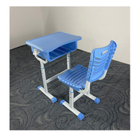 Ensemble de bureau et de chaise d'école pour un seul élève, style moderne, réglable, économique, en ABS et en métal, mobilier de classe primaire