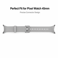 Tali Jam Tangan Silikon Lembut Lepas Cepat dengan Konektor Logam dan Gesper Pin untuk Google Pixel Watch 45mm 1 2 3 4 Tali Pengganti