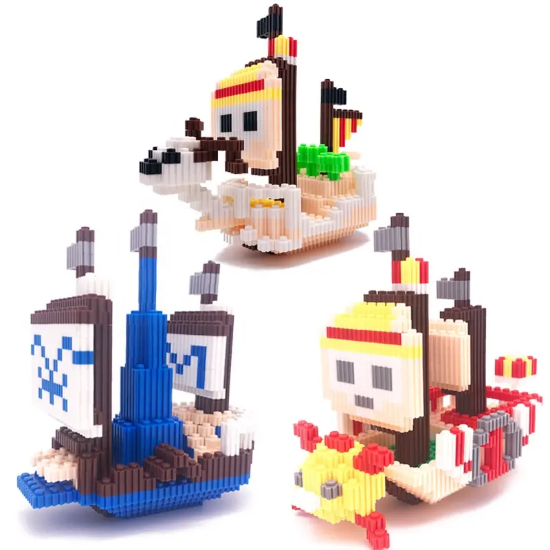 Cartoon-Serie Piraten schiff Bricks Toys Mini Diamond Blocks für Kinderspiel zeug