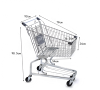 Chariots à provisions portables à double couche pour supermarchés Structure en maille pliante en tissu pour l'achat de légumes Commerce extérieur