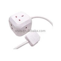 High Quality Powercube Extended USB 3 Metre UK Power Socket Plug with Socket Grounding with 2 USB
