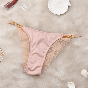 2er-Pack Damen Sexy Spitzen-Seidenbikini-Höschen mit Kettendetail, Komfortable Cheeky Unterwäsche, Französischer Schnitt <span class=keywords><strong>Bikini</strong></span>-Slip - Product Image 2