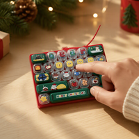 Porte-clés créatif anti-stress de Noël à faire soi-même, 26 touches, pendentif souple élastique, mignon dessin animé, cadeau, vente en gros internationale