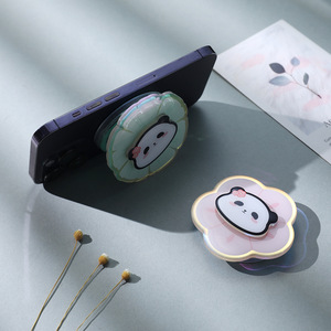 Panda Flower Design Acrylic <b>Phone</b> <b>Holder</b> Desk Stand PP Material Cute Animal Pattern Decorative Mobile Support - Product Image 3