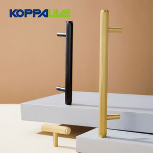 Koppalive Solid Brass Linear Pattern Cabinet <strong>Knobs</strong> Modern Wardrobe <strong>Door</strong> Drawer Handle Gold 96mm 128mm 160mm 192mm <strong>Bedroom</strong> - Product Image 2
