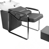 Chaise de lavage moderne en métal pour salons de coiffure, salons de barbier, salons et salles de bain - Réglable, durable, facile à nettoyer