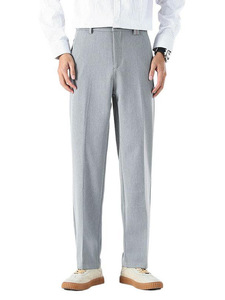 <span class=keywords><strong>Pantaloni</strong></span> Casual da uomo autunno inverno 2025 nuova moda Joker dritti <span class=keywords><strong>pantaloni</strong></span> drappo a vita media con cerniera Flat Front Style - Product Image 5