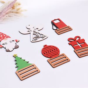 Décoration de Noël promotionnelle : Planche artisanale en bois avec motifs étoile, flocon de neige, pince à billets et sapin de Noël, pour cadeaux - Product Image 3