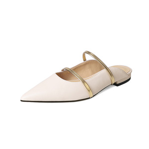 Zapatos de mujer de cuero de color sólido con punta en pico, estilo nuevo, con parte superior holgada y suela gruesa para usar al aire libre. - Product Image 2