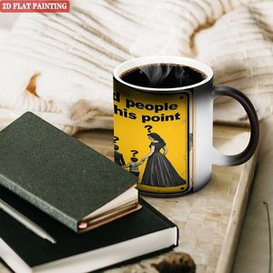 Frosted Black 11oz <b>Ceramic</b> <b>Mug</b> Heat Sensitive Sublimation Cup With 2D Flat Painting Design - Product Image 3
