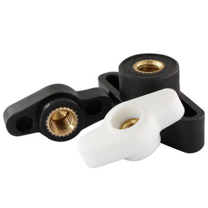 Ensemble de boutons moletés noirs avec poignée en laiton, vis à emboîter en plastique, écrous moletés à extrémité filetée, accessoire pour tournevis - Product Image 3