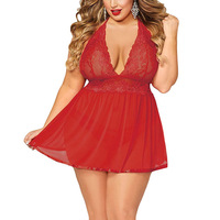 Bestseller Européen et Américain ODM – Pyjama Lingerie Sexy Grande Taille 100% Polyester Fin XL en Dentelle Transparente Séduction et Allure