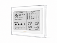 Kylendar Horloge numérique intelligente en acrylique de 7,5 pouces avec calendrier, météo, date, heure et recommandation musicale quotidienne pour la maison et le bureau