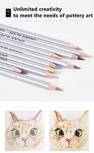 Seramik boyama için sır altında seramik profesyonel boyama kalem için 10-renkli kalemler