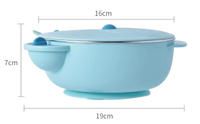Bol d'alimentation en acier inoxydable pour bébés et enfants Boîte à lunch pour enfants avec injection d'eau et conservation de la chaleur avec fourchette et cuillère en acier inoxydable