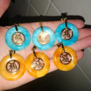 Fabricant fantaisie haute qualité chinois vietnam bijoux de mode bijoux fins collier pendentif en jade vert donut pour femmes