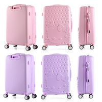 Valise rose ABS pour enfants 20/24/28 pouces, valise de voyage, ensemble de bagages de voyage pour filles mignonnes