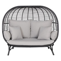 Sofá Moderno de Metal con Diseño de Nido de Pájaro, Silla de Jardín Tipo Jaula para Pájaros, Muebles de Exterior, Cama Redonda para el Día