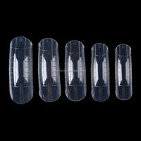 NADECO Dual Nail Forms Square Gel Extension Structure Poly Nail Gel Full Cover Nail Molds 12 Sizes for Nail Art Design Salon&DIY