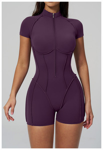 <span class=keywords><strong>Tuta</strong></span> da Yoga Personalizzata <span class=keywords><strong>con</strong></span> Cerniera per Donna, Alta Elasticità, Traspirante, per Allenamento e Fitness Estivo - Product Image 6