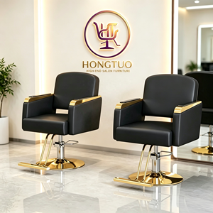 Fauteuil de coiffure professionnel moderne avec base dorée pour la vente en gros - Product Image 1