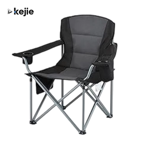 كرسي خارجي كبير الحجم من كيجي للتخييم والشواطئ والحدائق، أثاث محمول للحدائق مع وسادة مبطنة وحامل أكواب ومبرد معدني - Product Image 1