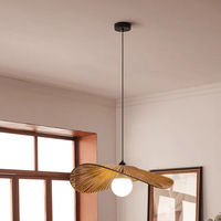 Lustre Rétro Exclusif Transfrontalier de Style Chinois, Lampe Chapeau de Paille Japonais Alimentée par Courant Alternatif pour Salle de Thé Zen, Gîte Rétro en Chanvre