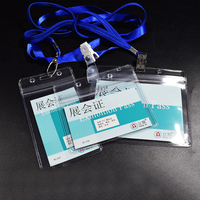 Porte-badge A6 en PVC souple, étui transparent étanche pour cartes d'identité, pochette souple en vinyle pour cartes d'exposition et de visite