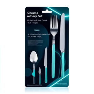 Juego de cubiertos de mesa 24 piezas Inox CROMO Turquesa P13BCM 311 - Product Image 2