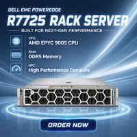 Server Rak 2U Dell EMC PowerEdge R7725 Kecepatan Tinggi dengan Prosesor AMD EPYC 9005/128G DDR5/Kartu Raid H965i/Suplai Daya 1100W