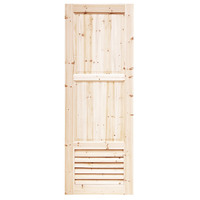Porte de chambre à persiennes en sapin massif, style pastoral léger, en bois naturel durable pour résidence familiale
