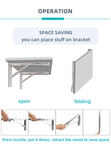 Supporto a L Regolabile in Metallo per Tavolo o Parete, Montaggio Nascosto, in Ferro/Acciaio Inox, Quadrato, Argento/Nero/Bianco - Product Image 5
