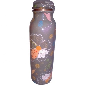 Pleasant Printed Copper Bottle Premium Pure Copper Water Bottle Top Trending Designed Copperware Portable <b>Drinkware</b> - Product Image 2