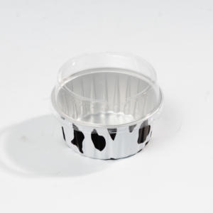 Customized Mini Disposable Aluminum Foil <b>Pan</b> PET <b>Lid</b> Colored Oven Safe Food Grade 125ML Capacity Cake Container for Takeaway - Product Image 2