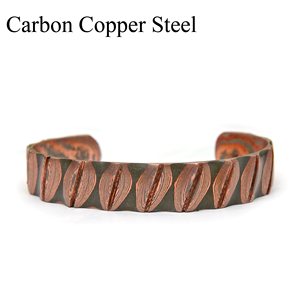 Antique <b>Copper</b> Plated Cuff Bracelet Geometric Pattern Wide <b>Bangle</b> Unisex Vintage Style Jewelry - Product Image 3
