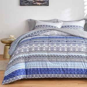 Bán Buôn Mỹ Phong Cách In Bộ Đồ Giường Bộ Boho <span class=keywords><strong>Tribal</strong></span> Sọc Có Thể Đảo Ngược 7 Mảnh Giường Comforter Set Polyester Làm Đầy - Product Image 2