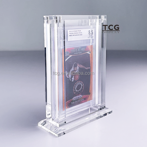 Étui magnétique en acrylique transparent personnalisé TCG pour Panini Flux Anthony Edwards <span class=keywords><strong>Rookie</strong></span> Auto Gold <span class=keywords><strong>2</strong></span>/10 PSA 2020-21 avec base en acrylique - Product Image 2