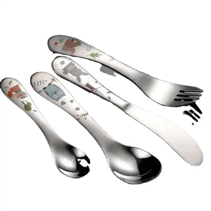 colorful decal kids silverware set child