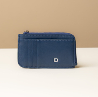 Porte-cartes de crédit en cuir véritable, organisateur fin pour cartes d'identité et de banque, étui personnalisé avec fermeture éclair et porte-monnaie