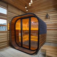 HELIUS USA sauna en épicéa en bois massif stock chauffage électrique extérieur sauna traditionnel pour villla